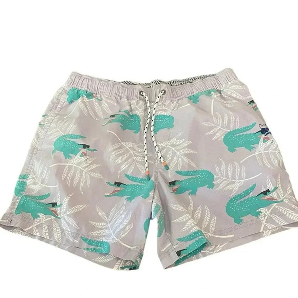 PARTY PANTS Men's Alligator Volley Drawstring Swim Shorts Size Extra Large - Picture 1 of 6